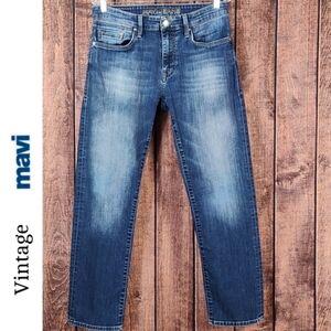 32x30 Vtg Straight Leg Stretch Mens Blue Jeans